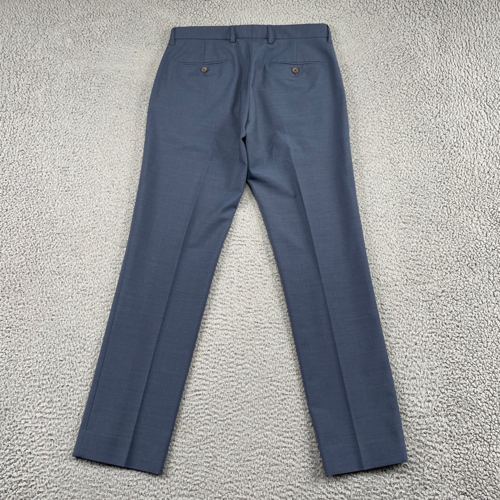 J.Crew Dress Pants Men 29x30 Blue Thompson Tapered Wool Blend Trousers - Picture 2 of 10